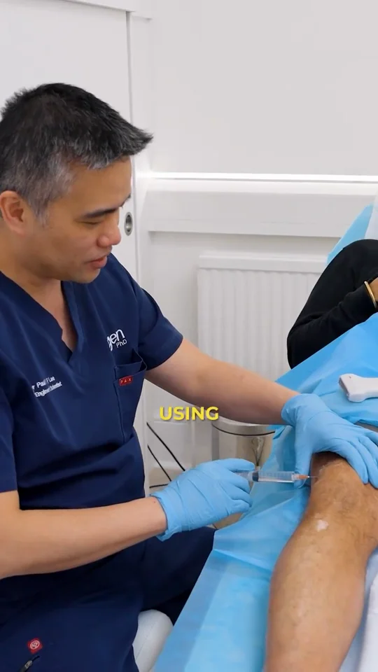 Professor Lee performing a knee injection